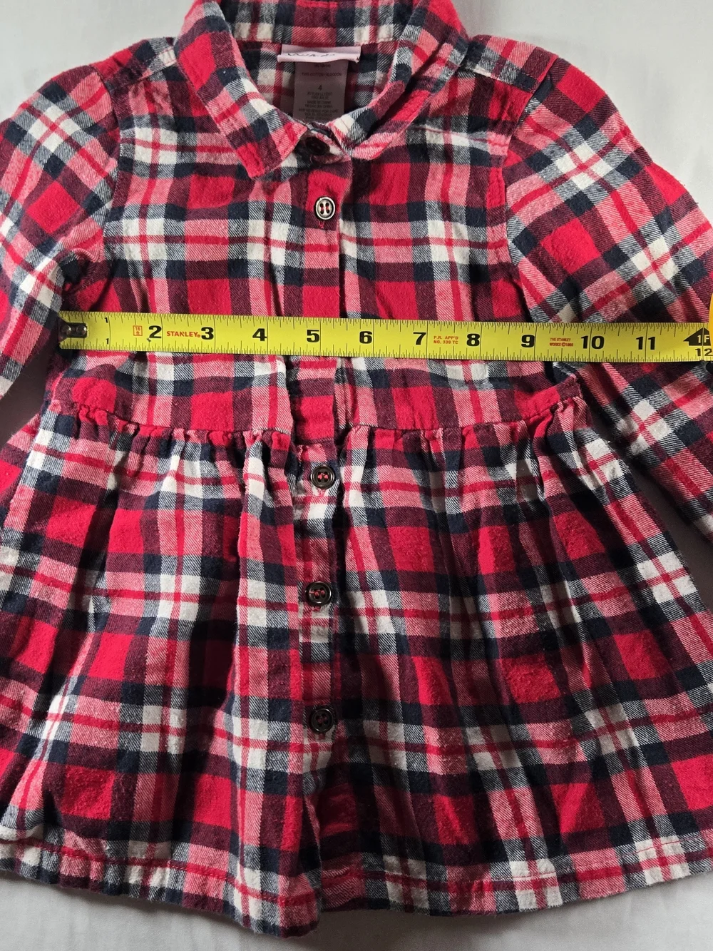 Little Lass Red, Navy & White Plaid Button-Down Peplum Shirt